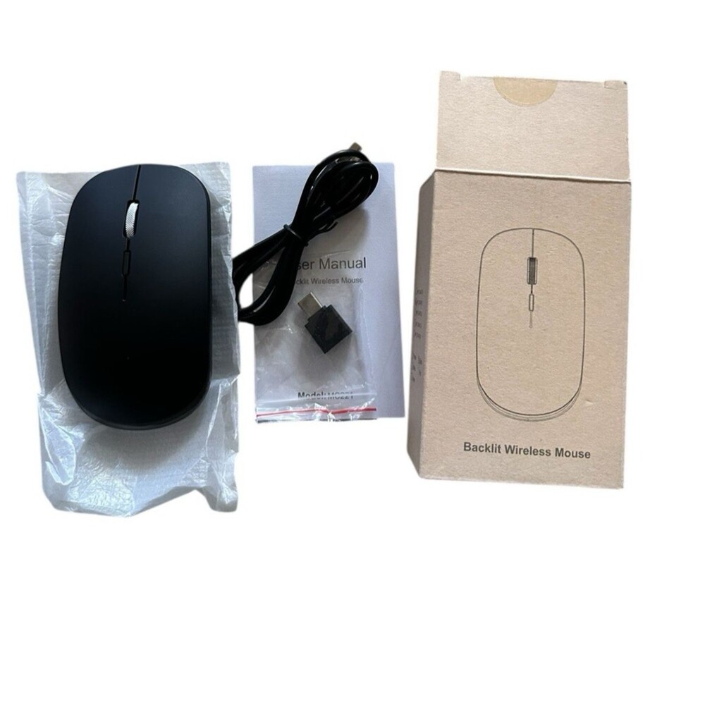 NEW Led Backlit Black Wireless Computer Mouse Rechargeable Model MC221